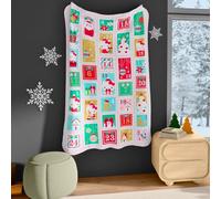 Franco Collectibles Sanrio Hello Kitty Couverture Calendrier de l'Avent de Noël, Peluche Super Douce et Confortable, 157,5 x 228,6 cm (Produit sous Licence Officielle)