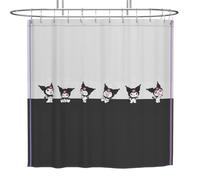 Franco Collectibles Sanrio Rideau de douche Kuromi en microfibre 183 x 183 cm, produit sous licence officielle