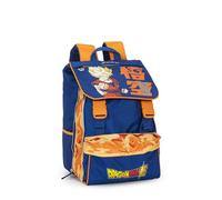Franco Cosimo Panini DRAGON BALL Sac à dos d'école officiel Dragon Ball, sac à dos extensible, 2 grands compartiments, 2 poches avant, 2 poches latérales, bretelles réglables rembourrées, Bleu/orange