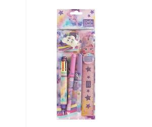 Franco Cosimo Panini MOFU MOFU - Kit de papeterie Mofu Mofu, avec stylo à boule, stylo effaçable, règle de gabarit, taille-crayon 2 trous, caoutchouc nuage, pour école primaire ou moyenne