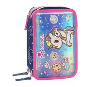 Franco Cosimo Panini Tokidoki Trousse d'école Officielle Tokidoki Trousse à 3 Compartiments pour Fille avec kit de Papeterie, Stylo effaçable Bleu et Rouge et étiquettes Autocollantes, Pratiques