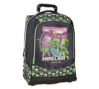 Franco Cosimo Panini Zaino, Sac à Dos ORG.Trolley Premium Minecraft Movie Mixte Enfant, Noir/Vert, M