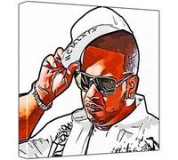 Franco El Gorila - Pop Art Impression sur toile Multicolore Fond blanc 30 x 30 x 2,5 cm