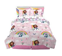 Franco Gabby's Dollhouse Parure de lit Super Douce pour Enfants avec Couette et taie d'oreiller, 7, Grand lit, (Produit sous Licence Officielle)