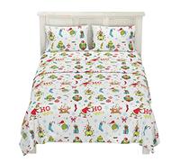 Franco Grinch by Dr. Seuss Parure de lit en Flanelle 100% Coton Super Douce pour Grand lit (Produit sous Licence Officielle)