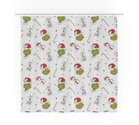 Franco Grinch Holiday Christmas Rideau de Douche en Microfibre 183 x 183 cm, Produit sous Licence Officielle