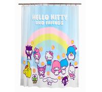 Franco Hello Kitty & Friends Ensemble de Rideau de Douche 13 pièces et Anneaux (Produit sous Licence Officielle)