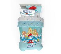 Franco Les Schtroumpfs Parure de lit 4 pièces Super Douce et Confortable avec Couette réversible, Drap-Housse, Drap Plat et taie d’Oreiller, lit Simple (Produit sous Licence Officielle)