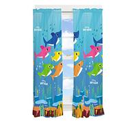 Franco Lot de Rideaux de fenêtre pour Chambre d'enfant - 208,3 x 160 cm - Motif Requin