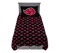 Franco Naruto Akatsuki Parure de lit en Microfibre Super Douce pour lit Simple XL - Essentiels pour dortoir Universitaire (Produit sous Licence Officielle)