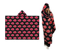 Franco Naruto Anime Akatsuki Cloud Bedding Couverture à Capuche Super Douce et Confortable 177,8 x 127 cm (Produit sous Licence Officielle)