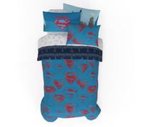 Franco Parure de lit 5 pièces avec Couvre-Oreiller, en Microfibre, Superman, pour lit Simple