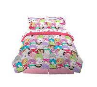 Franco Parure de lit 7 pièces avec Couvre-Oreiller, Microfibre, squishmallows, pour lit Double
