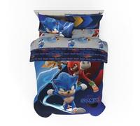 Franco Parure de lit enfant 5 pièces Film Sonic le hérisson 3, douce, couette et draps pour lit double (produit sous licence officielle)