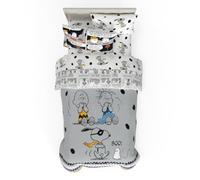 Franco Parure de lit Snoopy 4 pièces réversible Super Douce et Confortable avec Snoopy & Charlie Brown (Produit Officiel Peanuts) pour lit jumeau