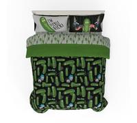 Franco Rick & Morty Parure de lit réversible 7 pièces Super Douce et Confortable avec taie d'oreiller pour Grand lit, (Produit sous Licence Officielle)