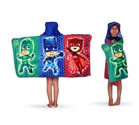 Franco Serviette de Bain et de Plage à Capuche en Coton éponge Doux pour Enfants, 61 x 127 cm, Pyjamasques