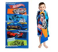 Franco Serviette de Bain/Piscine/Plage en Coton Super Doux pour Enfants, 147 x 71 cm, Hot Wheels