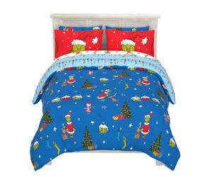 Franco The Grinch by Dr. Seuss Parure de lit de Vacances Super Douce avec taie d'oreiller, 7 pièces pour Grand lit