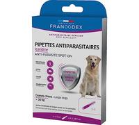 Francodex - 4 Pipettes Antiparasitaires Icaridine pour Chien Plus de 30 kg
