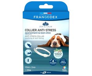 Francodex Collier Anti-stress blanc 60 cm pour chien de moins de 25kg