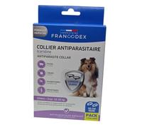 Francodex - Colliers Antiparasitaire Icaridine X2 Noir 50 cm pour Chien de 10 à30 kg