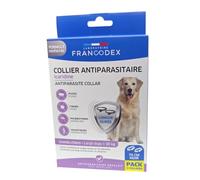 Francodex - Colliers Antiparasitaire Icaridine X2 Noir 70 cm pour Chien de Plus de 30 kg