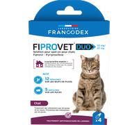 Francodex Fiprovet Duo 50mg/60mg Spot-On pour Chat 4x0,5ml