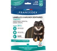 Francodex Lamelles Végétales à Mâcher Dentaires XS pour Très Petits Chiens 15 pièces