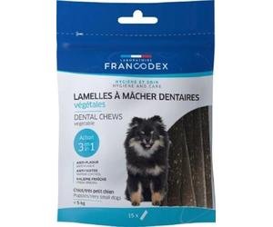 Francodex Snack HYGIÈNE Dentaire pour Chiens jusqu'à 5 Kg, 1 Sachet de 15 Sticks