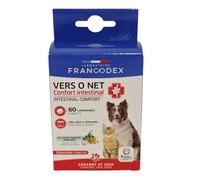 Francodex - vers O Net 60 comprimés Confort Intestinal pour Chiens et Chats