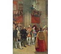 François Ier et Charles V visitant les tombes de Saint-Denis Paris France d'après le tableau d'Antoine-Jean Gros. François I 1494 1547. Roi de France Charles V 1500 1558. Saint Empereur Romain