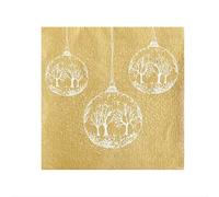 FRANCOISE PAVIOT - Lot de 20 Serviette de Table Intissé 40 X 40 cm Boule à Neige Or