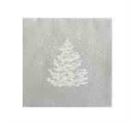 FRANCOISE PAVIOT - Lot de 20 Serviette de Table Intissé 40 X 40 cm Sapin Roi des Forêts Argent