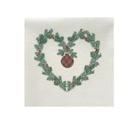FRANCOISE PAVIOT - Lot de 20 Serviettes DE Table INTISSE 40 X 40 CM Coeur Sapin