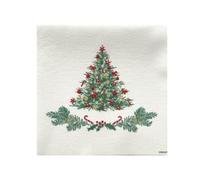 Francoise Paviot - Lot de 20 Serviettes DE Table INTISSE 40 X 40 CM Sapin DE Noel - FRANCOISE PAVIOT Blanc Vert Rouge L SEBGUI39