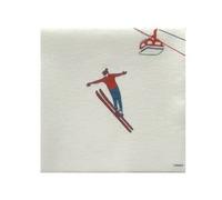 FRANCOISE PAVIOT - Lot de 20 Serviettes DE Table INTISSE 40 X 40 CM Ski TREMPLIN