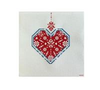 FRANCOISE PAVIOT - Lot de 20 Serviettes en Papier intissé 40x40 cm Coeur brodé