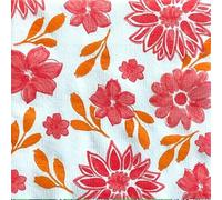 FRANCOISE PAVIOT - Lot de 20 Serviettes en Papier intissé 40x40 cm Maxi Fleur Rouge
