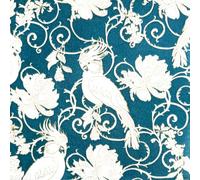 Francoise Paviot - Lot de 20 serviettes en papier intissé 40x40 cm Perruche bleu pétrole