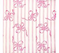 FRANCOISE PAVIOT - Lot de 20 serviettes en papier intissé 40x40 cm Ruban Rose