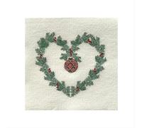 FRANCOISE PAVIOT - Lot de 20 Serviettes Intissées 25 X 25 cm Coeur Sapin