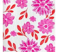 FRANCOISE PAVIOT - Lot de 20 Serviettes Intissées 25 X 25 cm Maxi Fleurs Roses
