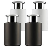 Frandy House Lot de 4 flacons diffuseurs en verre rouges avec bouchons argentés en forme de T - 10,7 cm de haut - 120 ml - Accessoires de parfum à utiliser soi-même - Multicolore