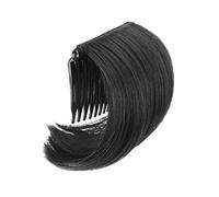 Frange à cheveux synthétiques de 10,2 cm, postiches courtes et épaisses, ajoutant un volume de cheveux supplémentaire, extensions de cheveux raides, peigne, faux accessoires pour cheveux pour femme