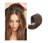 Frange à cheveux synthétiques de 10,2 cm, postiches courtes et épaisses, ajoutant un volume de cheveux supplémentaire, extensions de cheveux raides, peigne, accessoires de faux cheveux pour femme (c