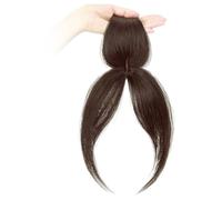 Frange à Clip avec latérale pour vrais cheveux humains, pièces de couverture à 360 °, frange vaporeuse, extensions clipser pour femmes, usage quotidien, marron foncé, marron foncé