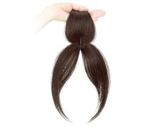 Frange à Clip avec latérale pour vrais cheveux humains, pièces de couverture à 360 °, frange vaporeuse, extensions clipser pour femmes, usage quotidien, marron foncé, marron foncé