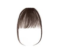Frange a Clip Cheveux 3g Air frange perruque humain naturel noir brun mince Invisible faux postiche pince en frange Extension de cheveux humains for les femmes Fausse Frange(#2)