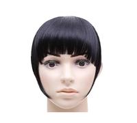 Frange a Clip Cheveux Bang Hair Bangs Noir Brun Auburn Rouge Clip sur Frange de Cheveux Synthétiques Clip En Bangds for Femmes Fausse Frange(B3 1B)